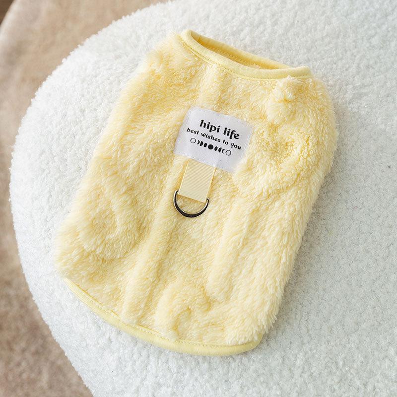 Pet Clothes Autumn and Winter Warm Dog Clothes Cute Bear Traction Sweater Fleece Puppy Cat Clothing