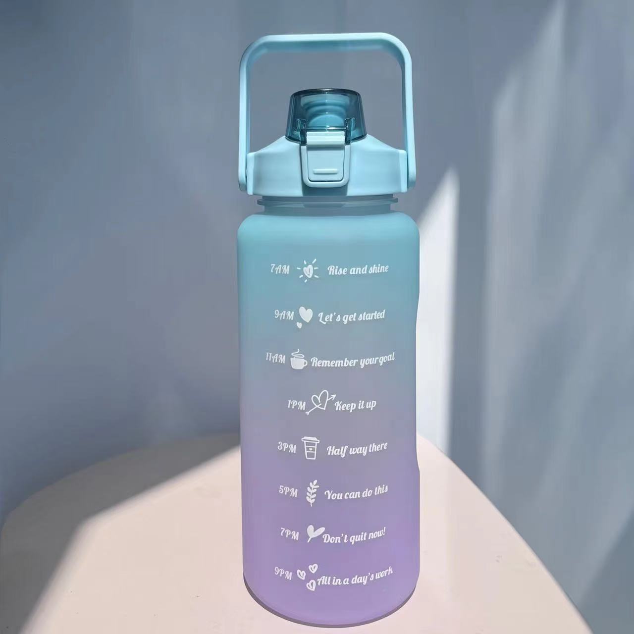 

2000ml Large Capacity Frosted Plastic Water Bottle Sports and Fitness Outdoor Portable Kettles 2.0L зелёный