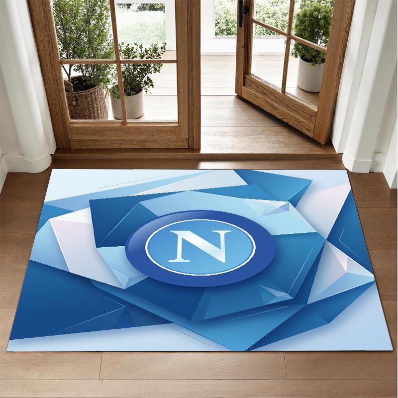 Napoli FC Design Crystal Velvet Rug Soft Decorative Mat for Bedroom Entrance
