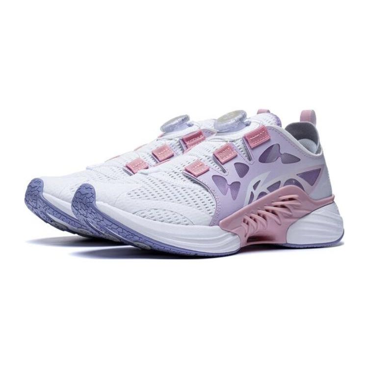 Li Ning Childrens Canglan 2.0 Low-Top Running Shoes Kids Running Shoes White Purple YKFT034-2