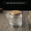 Large Glass Storage Jar with Striped Wooden Lid, Airtight & Food-Grade, Round Transparent Chinese Kitchen Collectible