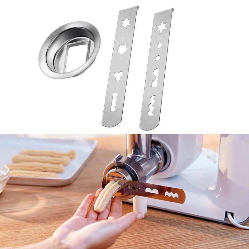 Praktický díl mlýnku na maso Nerezová tryska Příslušenství na sušenky Kovová textura Vhodné pro použití s různými mixéry