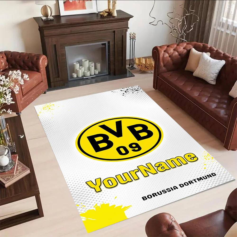 Borussia Dortmund Customize Your Name Floor Rug Office Rug Design for Dormitory Outdoor Playrooms Decorate Room Anti-slip Rug Decorate Offices