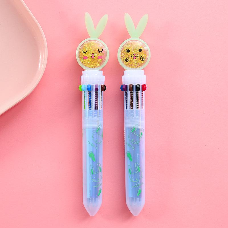 Creative Ten-Color Cartoon Ballpoint Pen - Cute Multicolor Marker for Students