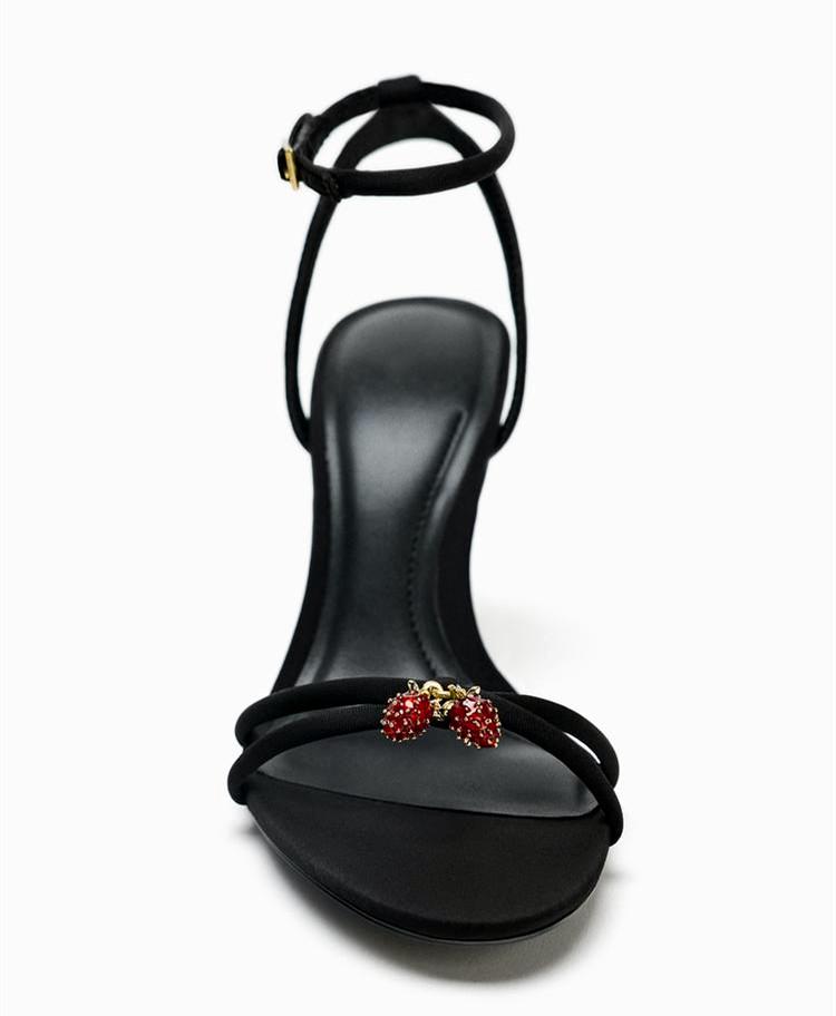 Fashion Elegant Cross Straps 10cm Thin High Heels Women Sexy Open Toe Heeled Sandals Luxury String Bead Decoration Party Dress Shoes