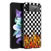 Schachbrett kariertes Schachbrett Hülle Für Samsung Galaxy Z Flip3 Flip4 Flip5 Hülle Schale Für Z Flip 3 4 5 6 7 Harte Faltabdeckung