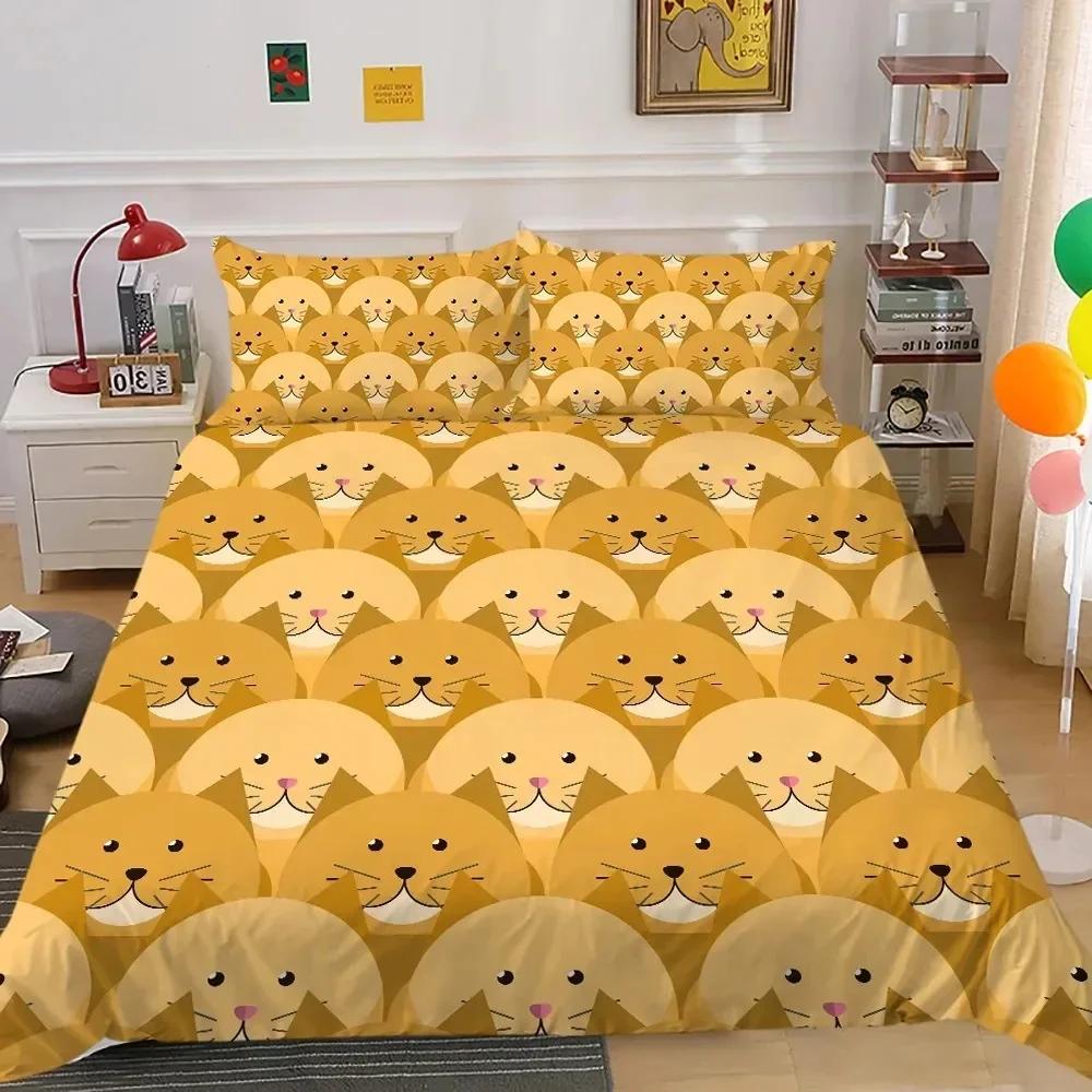 Comforter Top Cute Bedding Set Cute Funny Yellow Cartoon Chick King Queen Cartoon Animals Soft Polyester