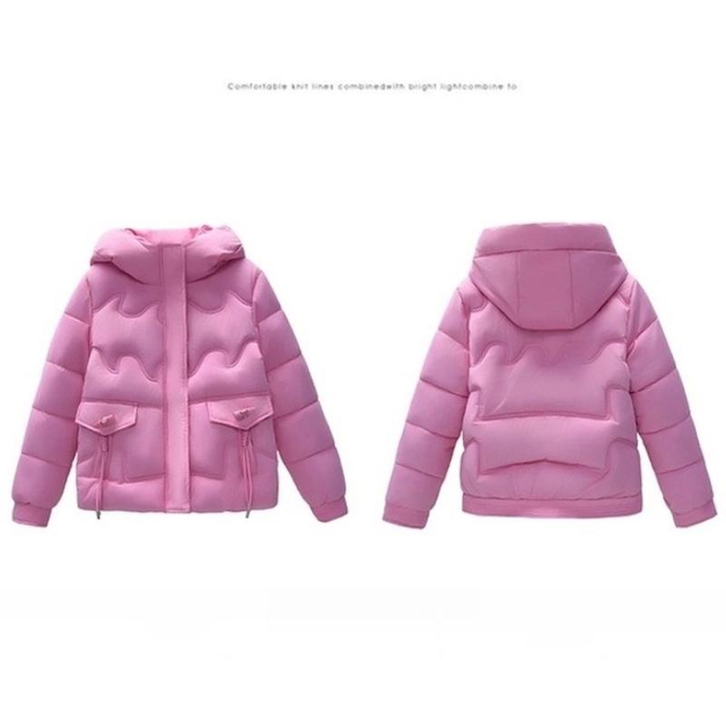Women’s Short Hooded Windproof Thicken Warm Winter Jacket With Raglan Sleeves