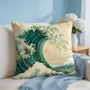 Cushion Cover The Great Wave Off Kanagawa Short Plush Soft DoubleSided Printing Pillow Case Cozy Sofa Bedroom Home Decor Gift