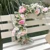 Artificial Imitation Rose Vine 1.8 Meters, Fake Flower Vine Home Outdoor Wedding Background Decoration