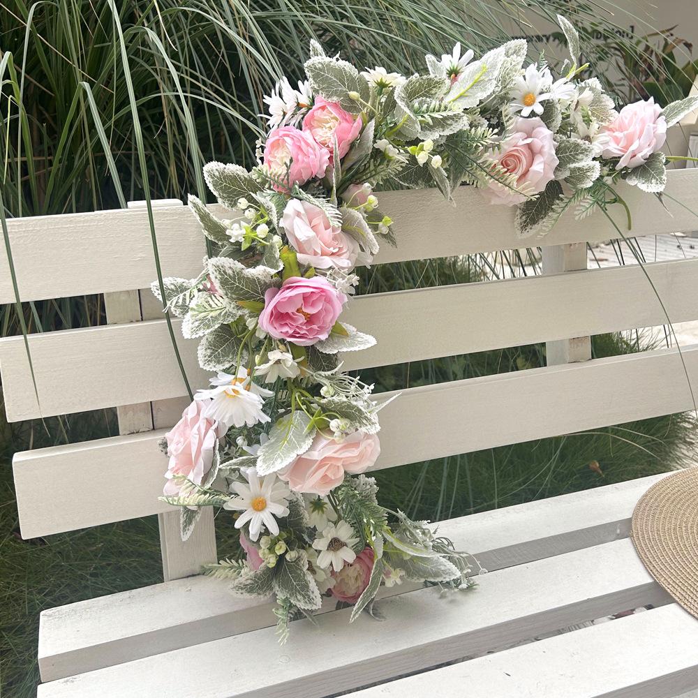 Artificial Imitation Rose Vine 1.8 Meters, Fake Flower Vine Home Outdoor Wedding Background Decoration