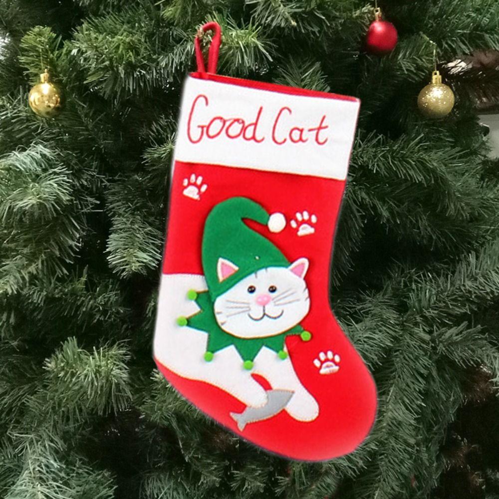 Hanging Christmas Stocking Large Size Gift Bag Navidad Christmas Gift Sock  Christmas Decor