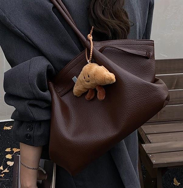 Vintage PU Leather Women's Tote Shoulder Bags Belt Design Ladies Daily Handbags Luxury Large Capacity Female Underarm Bag