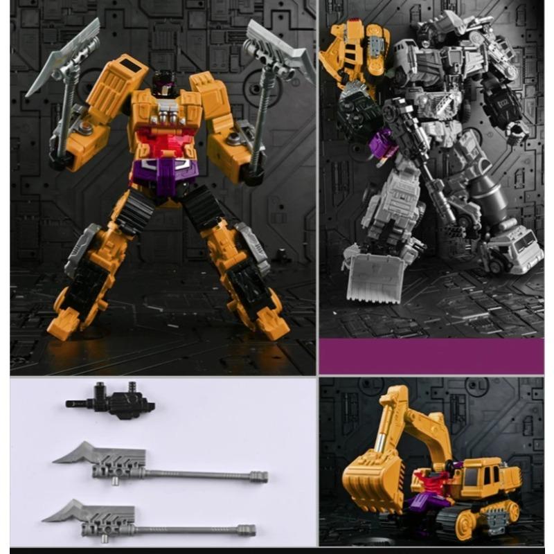 Jinjiang New Devastator Toys Transformation Model Anime Action Figure Robot Engineering Vehicle Scraper Kids Gift 6 In 1 Poseable Articulated Scale