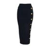 Button Up High Waisted Slim Fit Skirt Button High Waist Figure Flattering Sheath Skirt