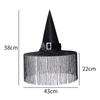 Halloween Witch Hat Mysterious Witch Hat Foldable Black Satin Witch Hat for Women Halloween Party Costume Cosplay for Carnivals