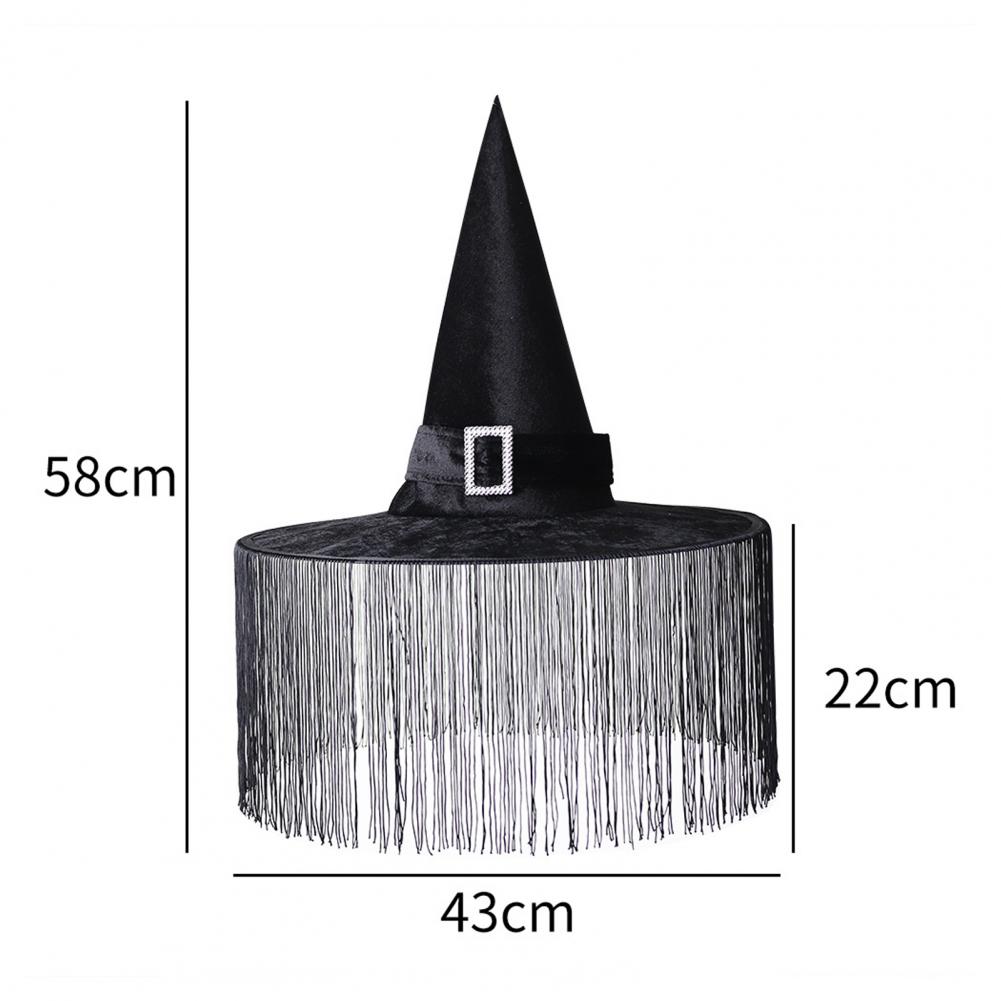 Halloween Witch Hat Mysterious Witch Hat Foldable Black Satin Witch Hat for Women Halloween Party Costume Cosplay for Carnivals