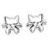 Silver Earrings, Cute Kittens, Studs, Silver 925