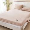 Simple Solid Color Fitted Sheet Nordic Mattress Cover Plush Bed Sheet Winter Warm Elastic Soft Bed Sheet with Elastic Band