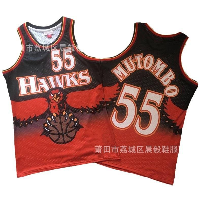 Vintage Atlanta Hawks Basketball Jersey Mens Cotton Blend Retro NBA Style 4 Webb 21 Wilkins 8 Smith 55 Mutombo