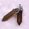 Bohemian Style Agate Crystal Quartz Hexagonal Bullet Pendant Necklace