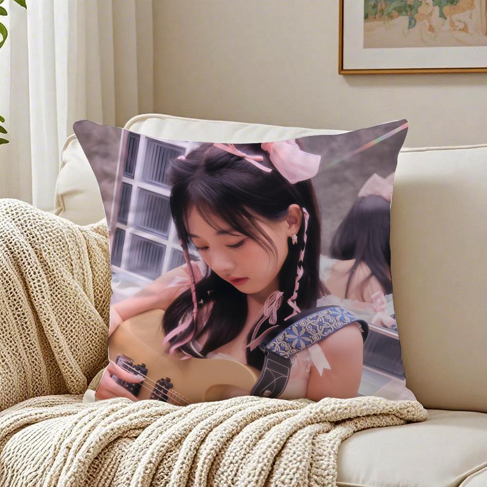 Idol Kpop QWER HHina Cushion Cover Pillowcase Antidustmite Living Room Sofa Decor Cushion Room