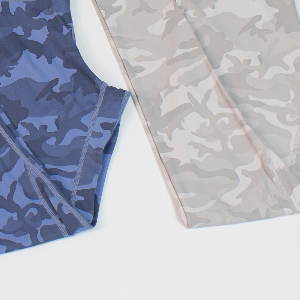Camo Yoga Pants: Six-Color Pattern for Fitness & Night Runs, Nine-Point Length