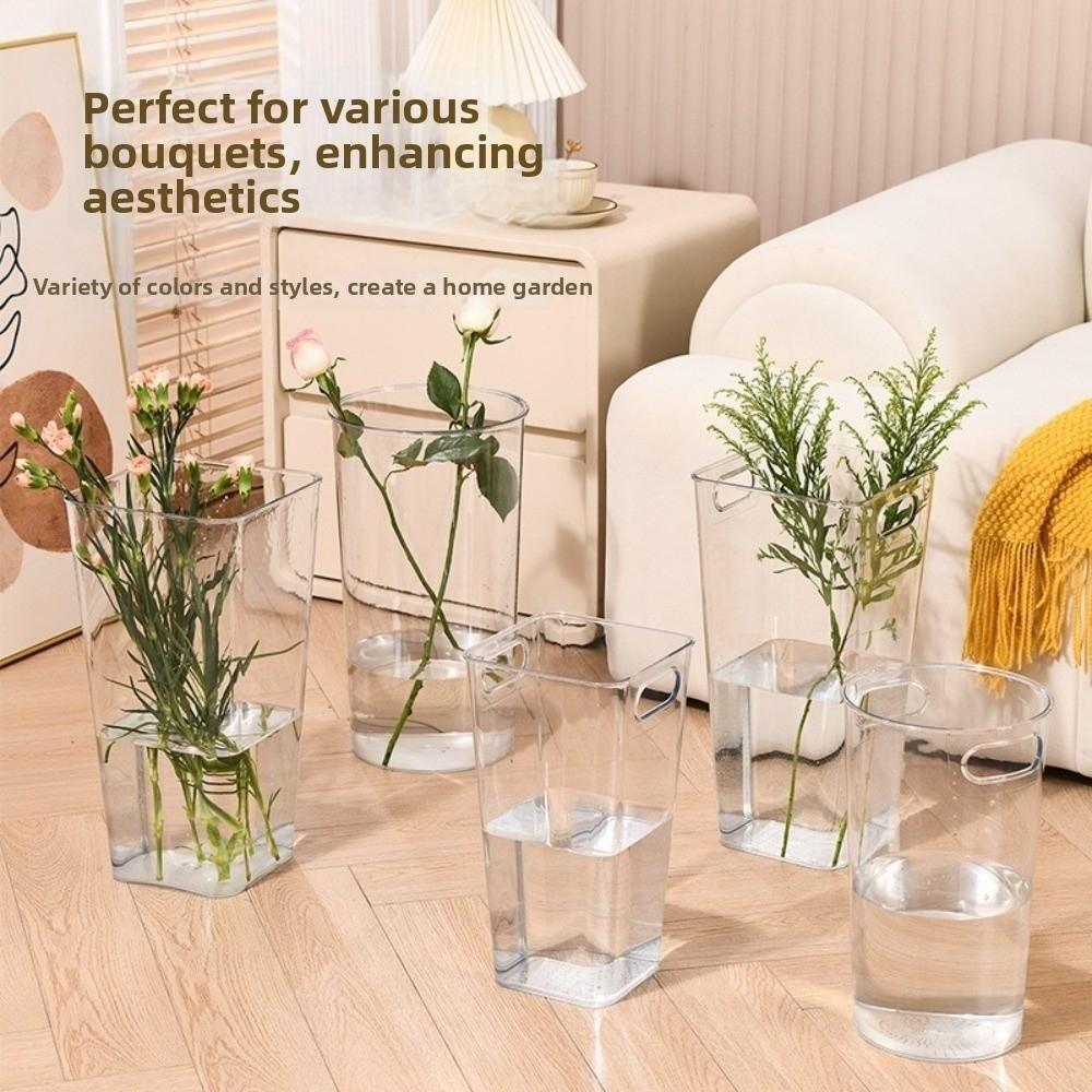 Modern Flower Bucket Acrylic Flower Wake Up Vase New Deep Water Flower Pot Living Room