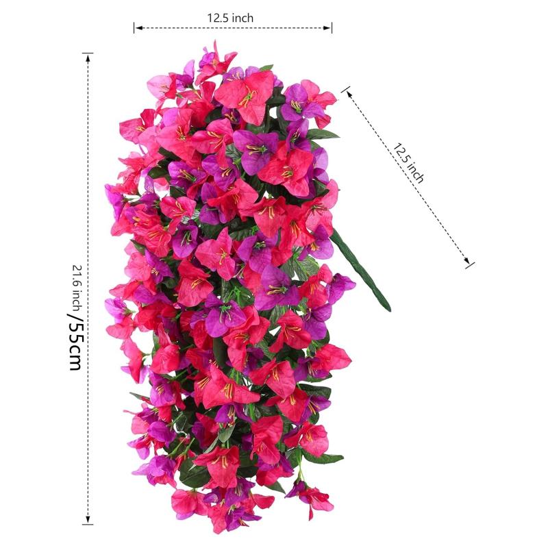 Artificial Flowers Vine Bougainvillea Wedding Home Room Valentine's Decor Outdoor Courtyard Garden Wall Hanging Arch DIY Gifts