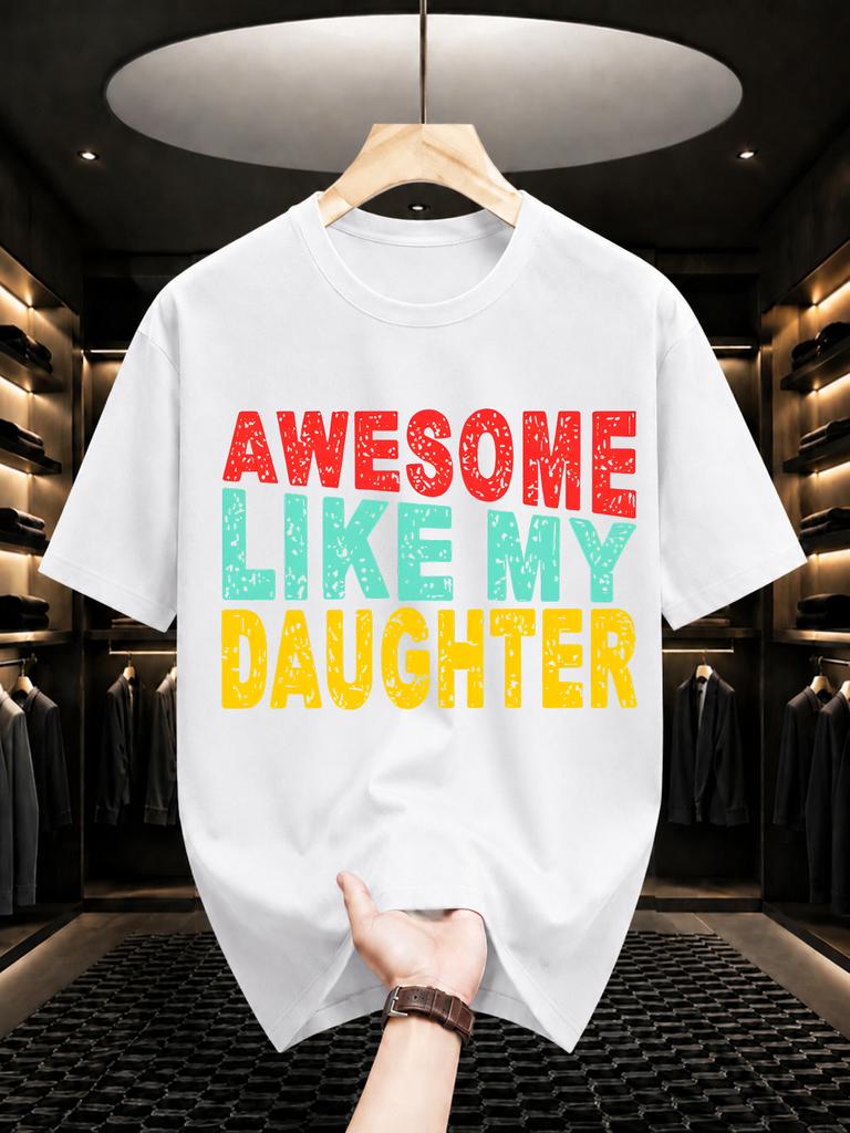 2026 New Cotton Tshirt Parentchild Fun Print Tshirt Casual Crew Neck Short Sleeve Family Street Style Top