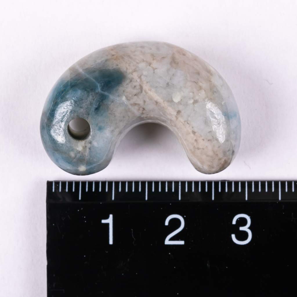 Itoigawa Natural Jade Japanese National Jomon Power Stone Jade Workshop Special Paulownia Wood Quality Guarantee MT0793 (Irikonzawa) Magatama, Blue,