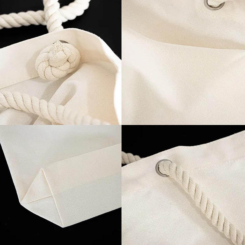 Custom Text Tote Bag Gift Tote Bag with Logo Canvas Beach Tote Fancy Rope Handles Wedding Bridal Shower Birthday New Year gift