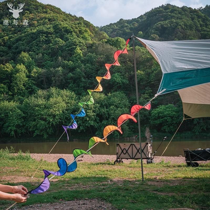 Colorful Wind Windsock Warning Flag For Outdoor Camping Tent Awning Anti Trip Decoration