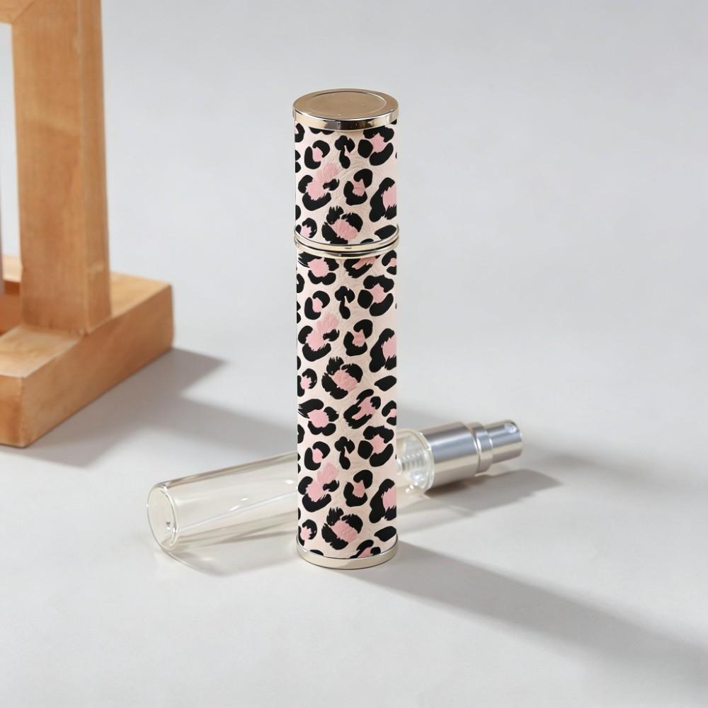 Reusable Leopard Print Leather Spray Bottle Portable Cosmetic Container 10ml Perfume Bottle Makeup