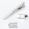 Electroplated Silver Glossy Alloy Cufflinks Set Casual Collar Clip