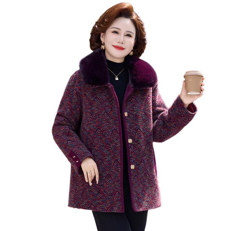Grandma Winter Cotton Jacket: Thickened Coat for Middle-Aged To Elderly Women