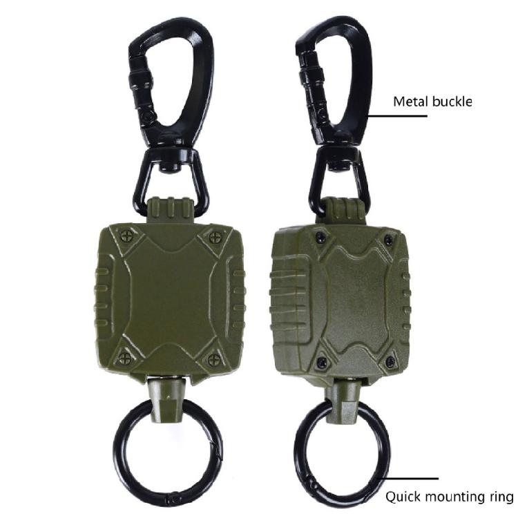 Retractable Key Chain Key Holder Reel with Carabiner 23'' Steel Retractable Cord