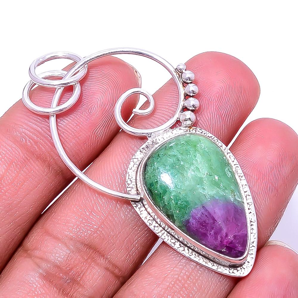 

Natural Ruby With Zoisite - Tanzania 925 Sterling Silver Pendant 2.15 P10