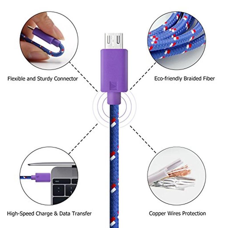 USB A auf Typ C Schnellladekabel 2A Nylon Datenkabel Ladekabel 1/2/3 Meter Für Samsung Huawei Xiaomi Android USB C Kabel
