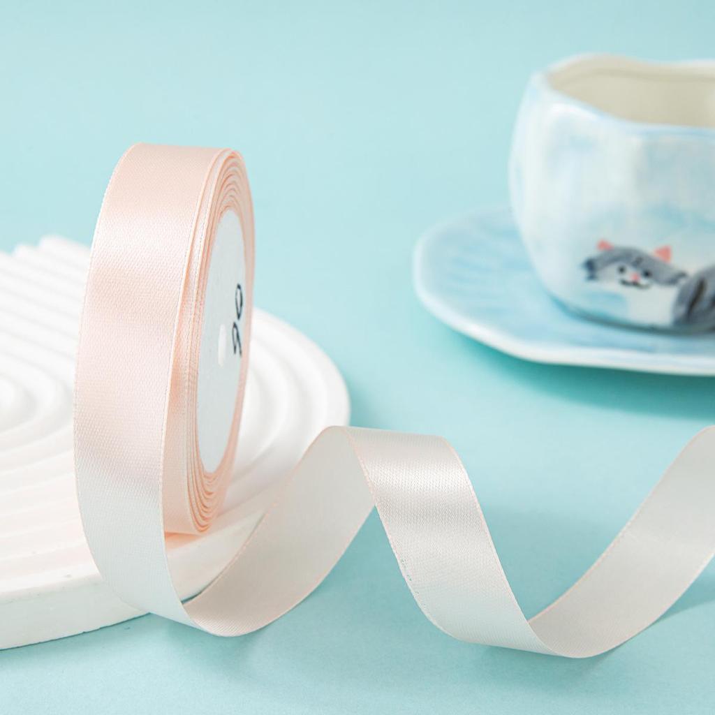 2.5cm Satin Floral Silk Ribbon Headband, Gift & Cake DIY, 25mm Polyester Craft Webbing