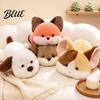 Decorative Animal Dolls for Home Soft Plush Doll with Weighted Base Cute Fox/Cat/Dog/Otter Figurine Stuffed Toys Particles Cartoon Crawling Animals