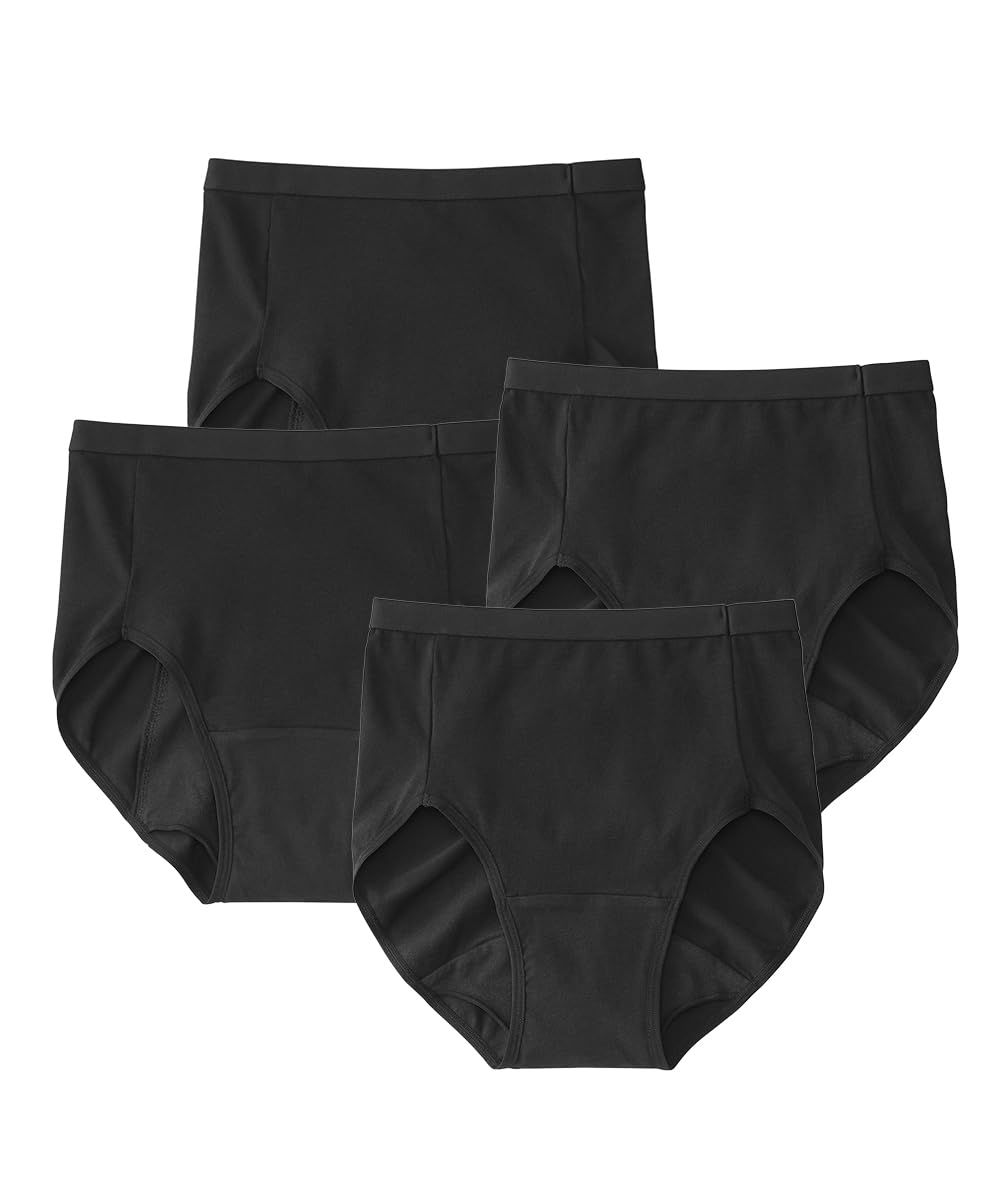 

Sanitary Shorts KURO Cotton Blend Stretch Simple Deep Length Sanitary Shorts 2 Daytime and 2 Nighttime with Winged Sanitary Black Set L [Nissen] n,