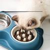 Hundenapf Katzennapf Edelstahl Doppelnapf Erstickungssicherer Slow Food Napf für Hunde Rutschfester Anti-Kipp-Napf Großes Fassungsvermögen Doppelnapf für Haustiere