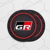 ACS2   2pcs For Toyota GR Sport RAV4 Yaris Camry Corolla C-HR Emblem Car Coaster Water Cup Slot Non-Slip Pad Auto Interior Accessories