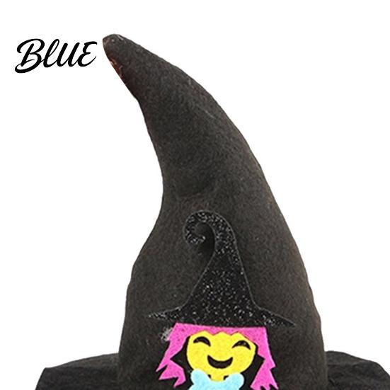 Pet Holiday Outfit Accessory Halloween Cat Witch Hat Fun Hat with Adjustable Elastic Strap Cartoon Ghost Pumpkin Bat Skull for Cats Small