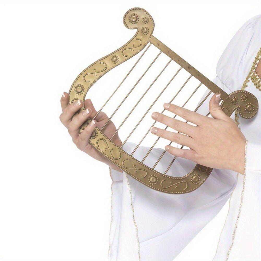 Realistic Design Plastic Harp Props Lightweight Construction Detailed Craftsmanship Simulation Harp Easy to Clean Portable