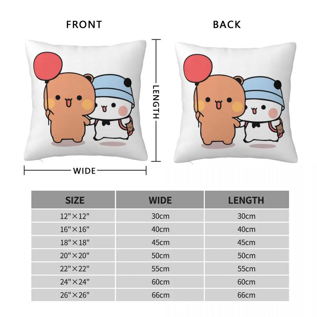 Bear And Panda Bubu Dudu Balloon Pillowcase Polyester Creative Zip Decor Home Cushion Cover