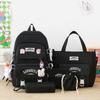 Korean Version Instagram Backpack Five Piece Set Primary School Girl Backpack Forest Junior High School High Capacity Backpack