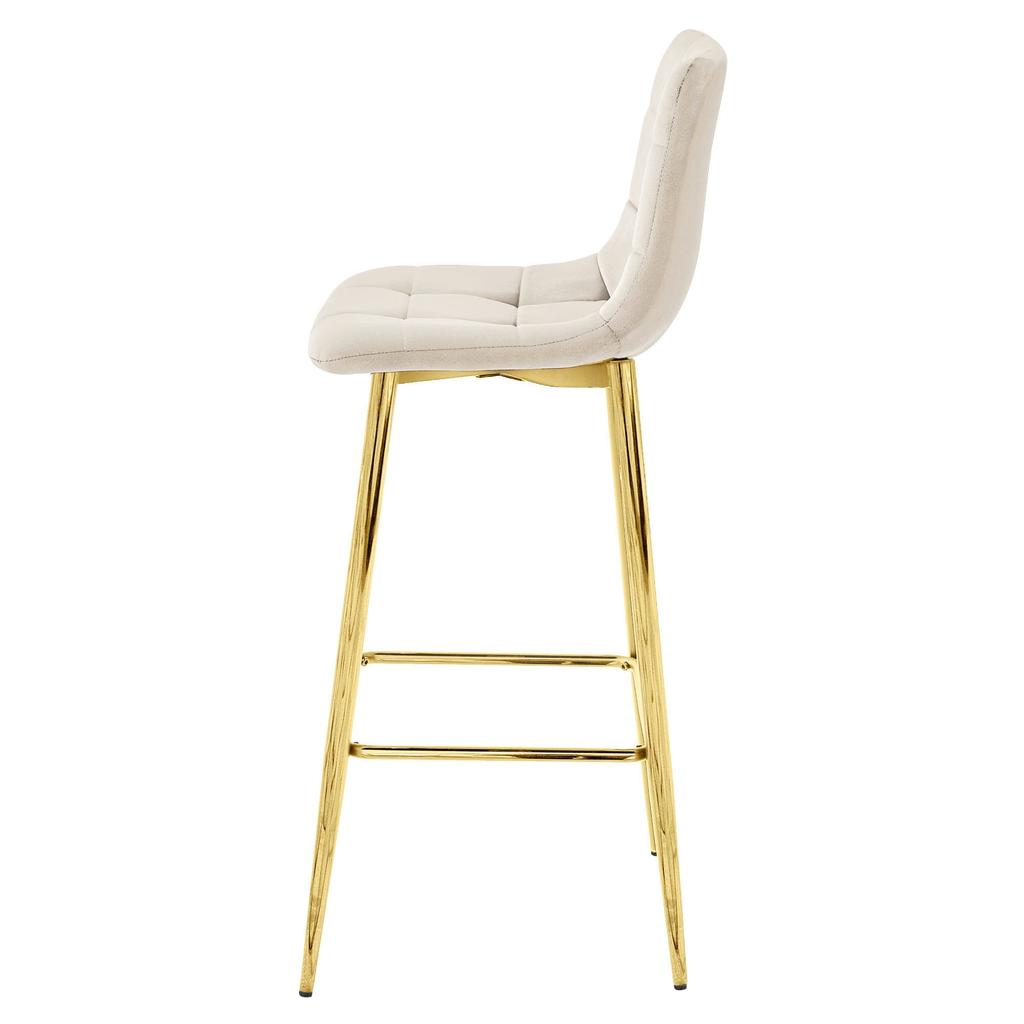 ARCETO stool - beige velvet / GOLDEN legs x 1