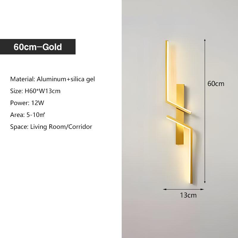 Black Gold Indoor LED Wall Lamps for TV Sofa Background Bedroom Nordic LED Wall Lights Decor Corridor Aisle Wall Sconce Lighting